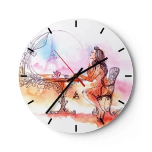 Reloj de pared - Reloj de vidrio - Estilo parisino - 40x40 cm
