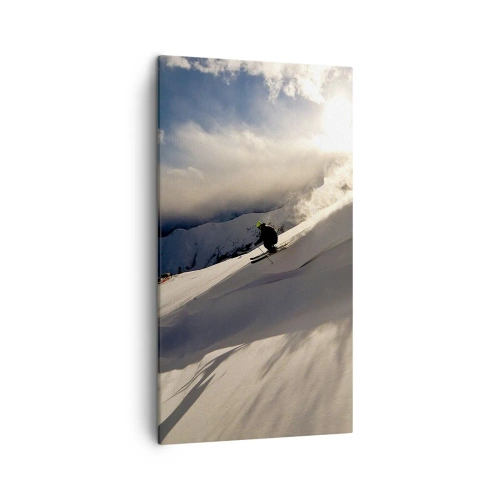 Cuadro sobre lienzo - Impresión de Imagen - Reto de montaña asumido - 45x80 cm