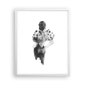 Póster en marco blanco - Pasa justo por aquí - 40x50 cm