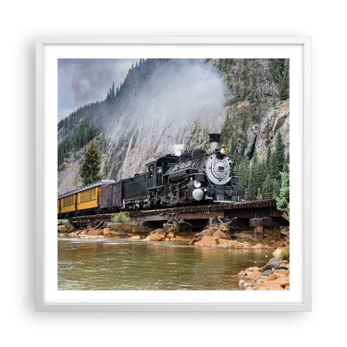 Póster en marco blanco - ¿Adónde me llevas? - 60x60 cm