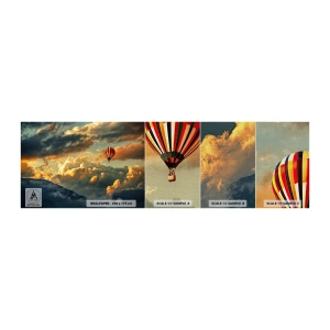 Muestra de fotomural Premium Canvas - Vuelo porque quiero - Abstracción, vuelo en globo, Montañas - 100x30 cm