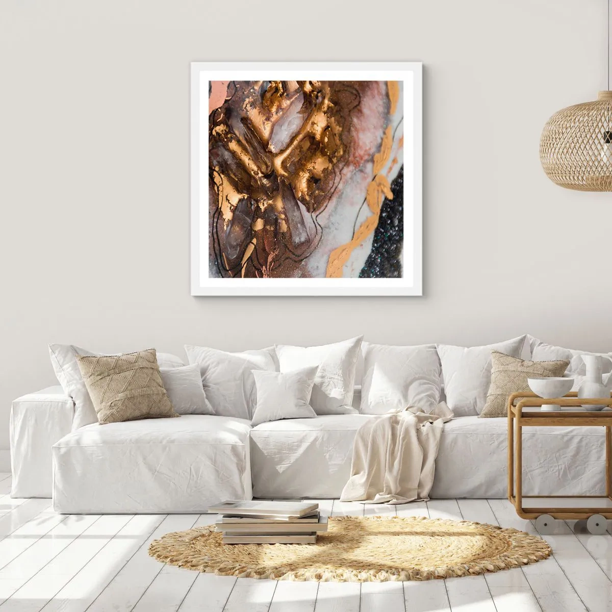 Póster en marco blanco - Elemento de la tierra - 50x50 cm