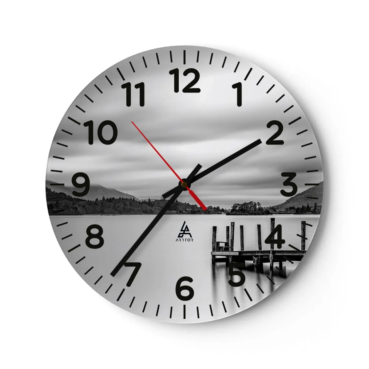 Reloj de pared - Reloj de vidrio - Dulzura y la fuerza - 30x30 cm