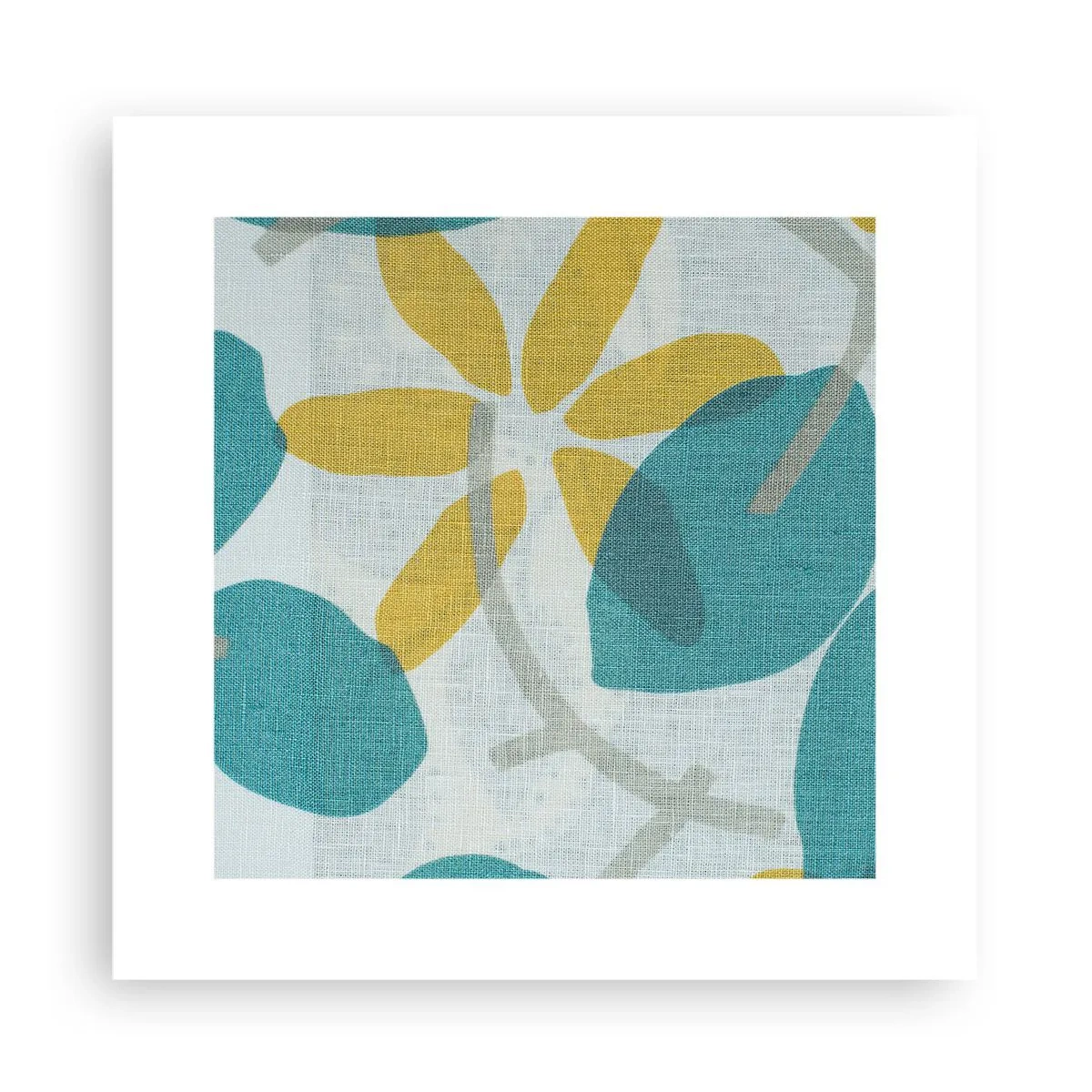 Póster - Entre hojas azules - 30x30 cm