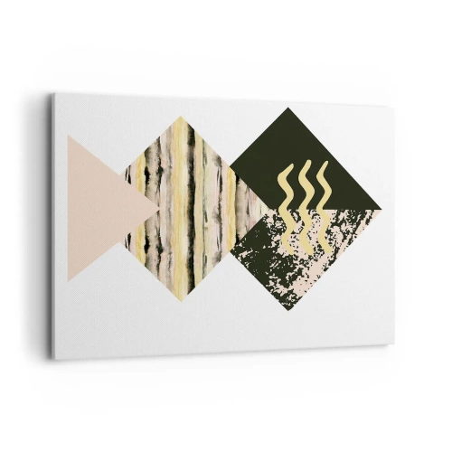 Cuadro sobre lienzo - Impresión de Imagen - Formas geométricas con patrones abstractos - 100x70cm - No es tan sencillo - Decoración de pared moderna para salón y dormitorio ARTTOR