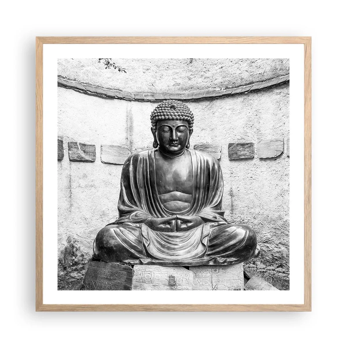 Póster en marco roble claro - En la fuente de la paz - 60x60 cm