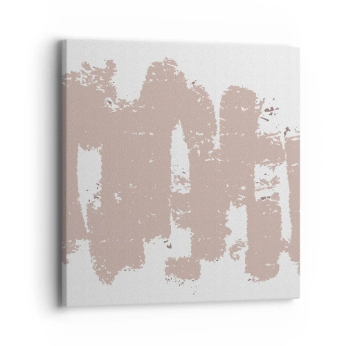 Cuadro sobre lienzo - Impresión de Imagen - Abstracción en rosa suave - 40x40 cm