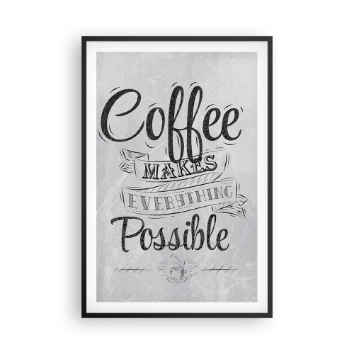 Póster en marco negro - ¿Cómo no amar el café? - 61x91 cm