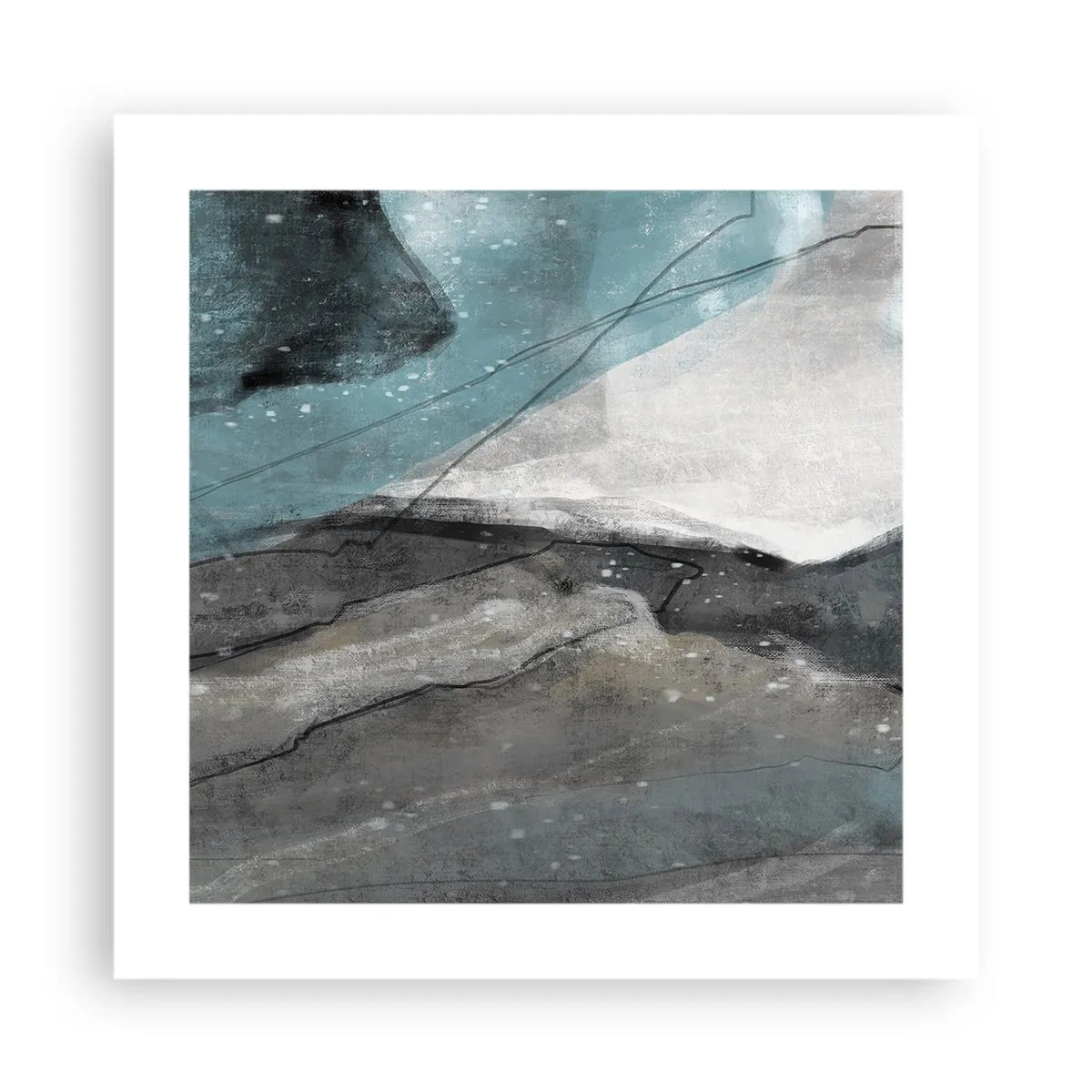 Póster - Abstracción: rocas y hielo - 40x40 cm