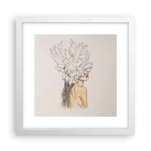 Póster en marco blanco - Belleza coronada - 30x30 cm