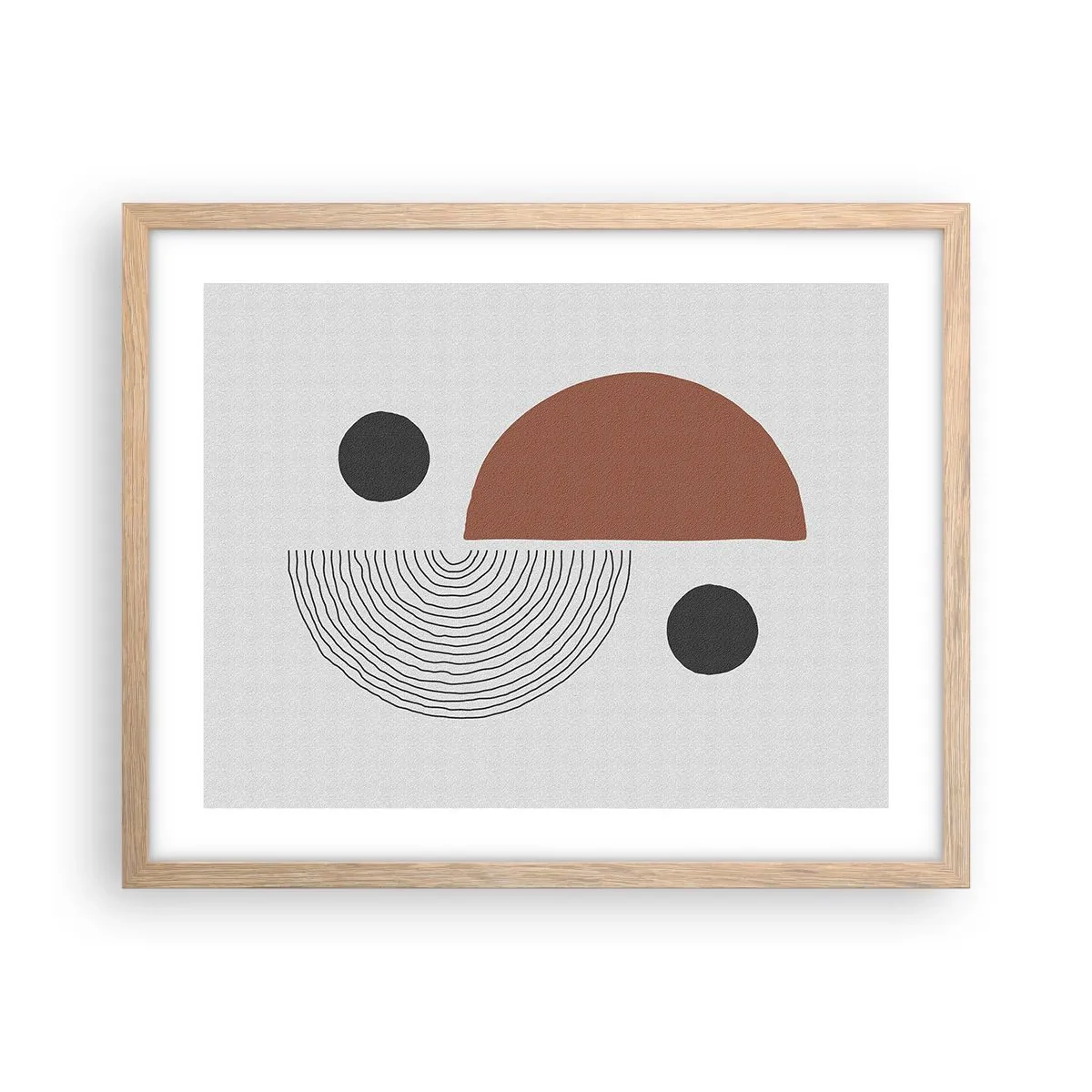 Póster en marco roble claro - La perfección del círculo - 50x40 cm