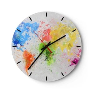 Reloj de pared - Reloj de vidrio - Todos los colores del mundo - 40x40 cm