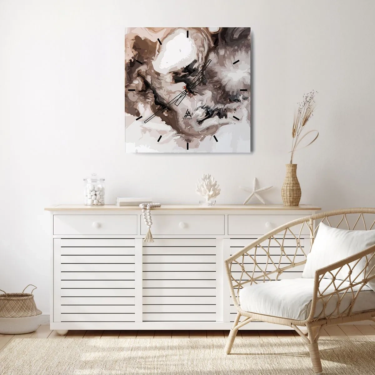 Reloj de pared - Reloj de vidrio - El nacimiento de una galaxia - 30x30 cm