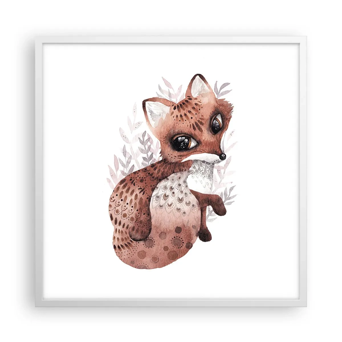 Póster en marco blanco - Dulzura y amor - 60x60 cm