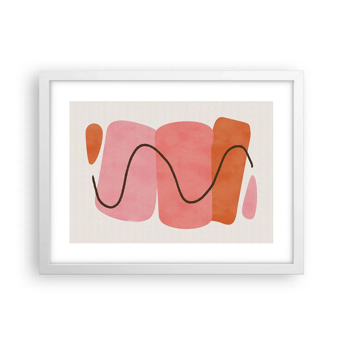 Póster en marco blanco - Suave movimiento de formas - 40x30 cm