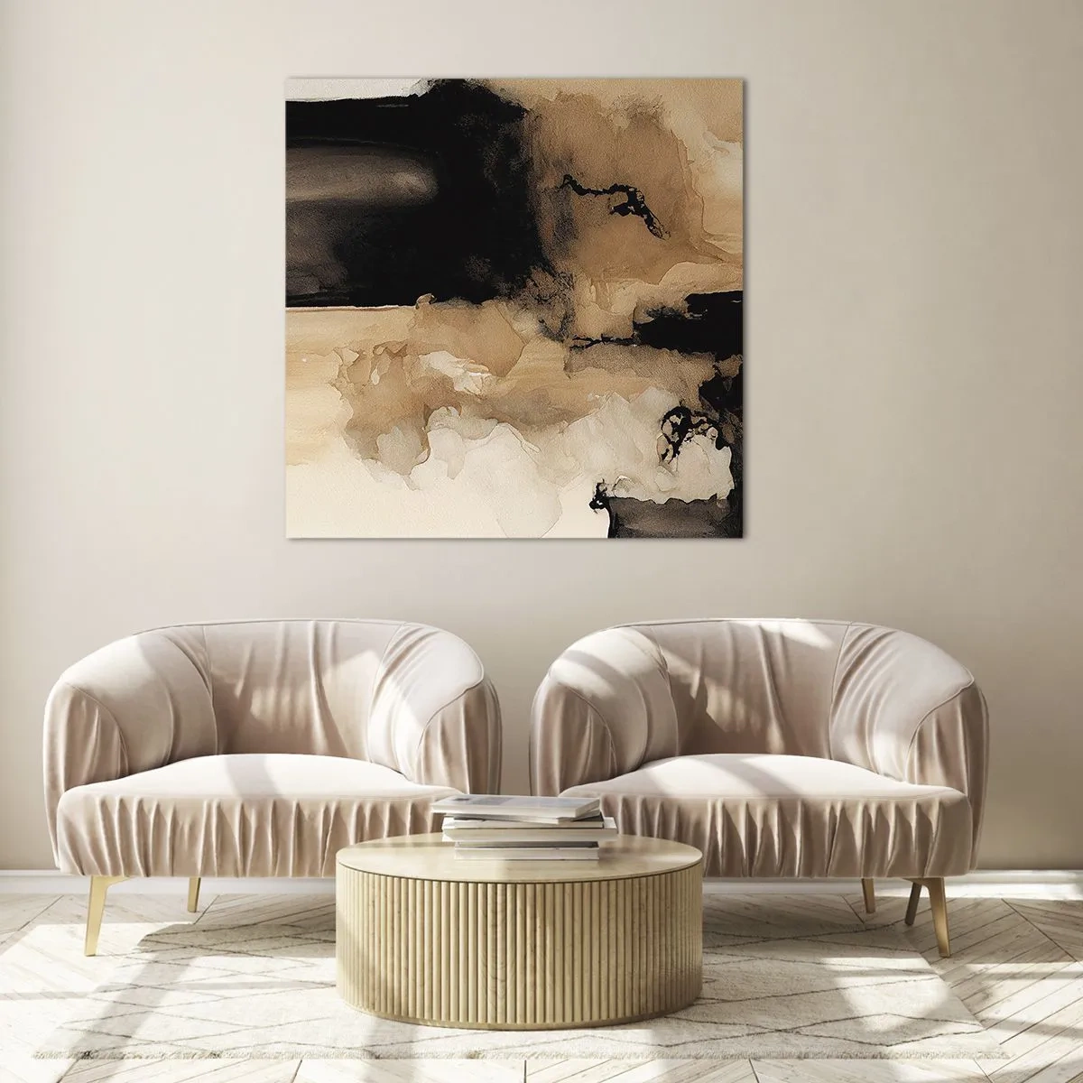 Cuadro sobre vidrio - Impresiones sobre Vidrio - Una abstracción intrigante - 70x70 cm