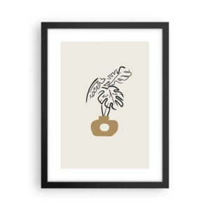 Póster en marco negro - Monstera - un adorno para el hogar - 30x40 cm