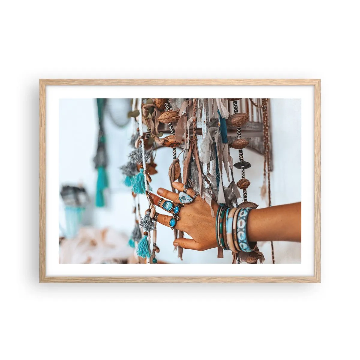 Póster en marco roble claro - Tesoros locales - 70x50 cm