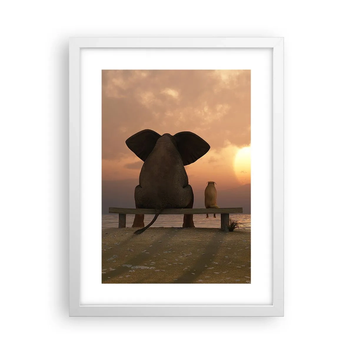 Póster en marco blanco - Es bueno estar en silencio juntos - 30x40 cm