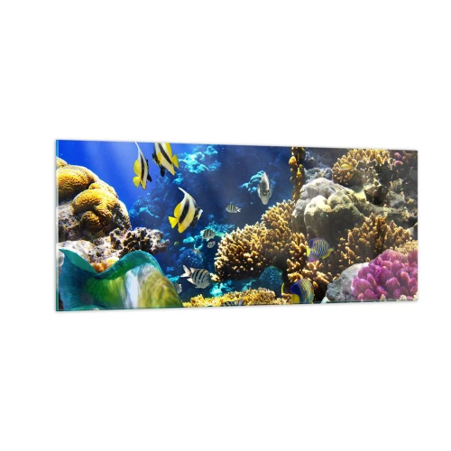 Cuadro sobre vidrio - Impresiones sobre Vidrio - Vacaciones submarinas - 100x40 cm