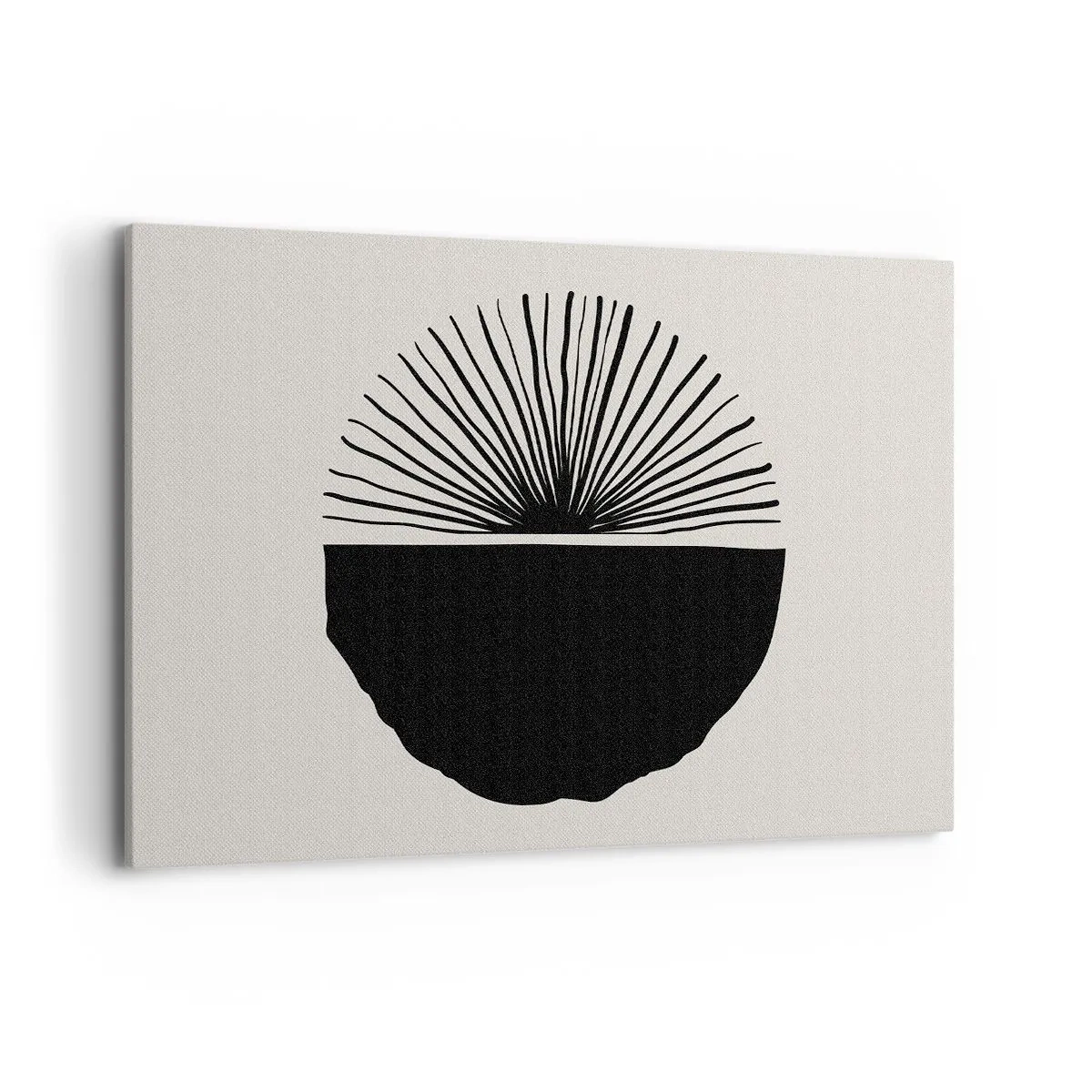 Cuadro sobre lienzo - Impresión de Imagen - Motivo negro minimalista sobre fondo claro. - 120x80cm - Un abanico de posibilidades - Decoración de pared moderna para salón y dormitorio ARTTOR