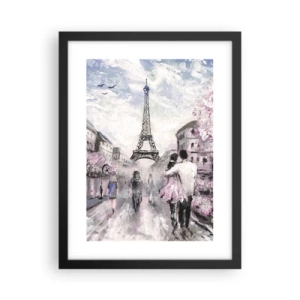Póster en marco negro - La ciudad del amor - 30x40 cm