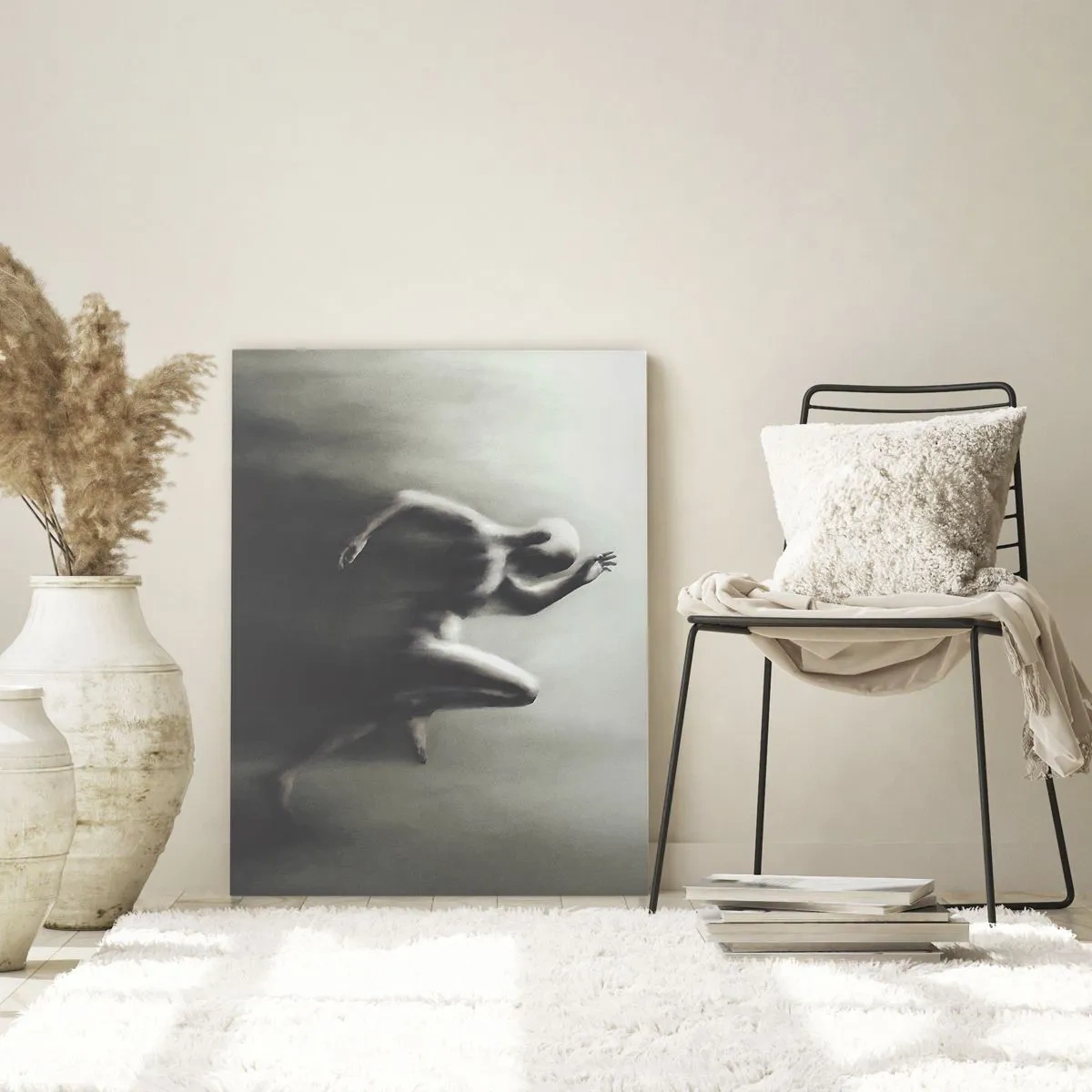 Cuadro sobre vidrio - Impresiones sobre Vidrio - Silueta dinámica de una figura corriendo bajo una luz borrosa - 50x70cm - Imparable - Decoración de pared moderna para salón y dormitorio ARTTOR