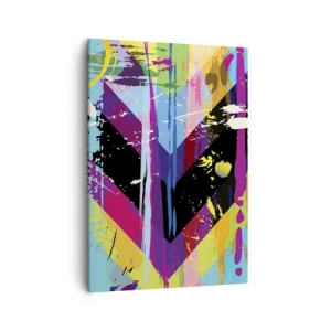 Cuadro sobre lienzo - Impresión de Imagen - Patrón abstracto con formas geométricas coloridas - 50x70cm - De arriba a abajo - Decoración de pared moderna para salón y dormitorio ARTTOR