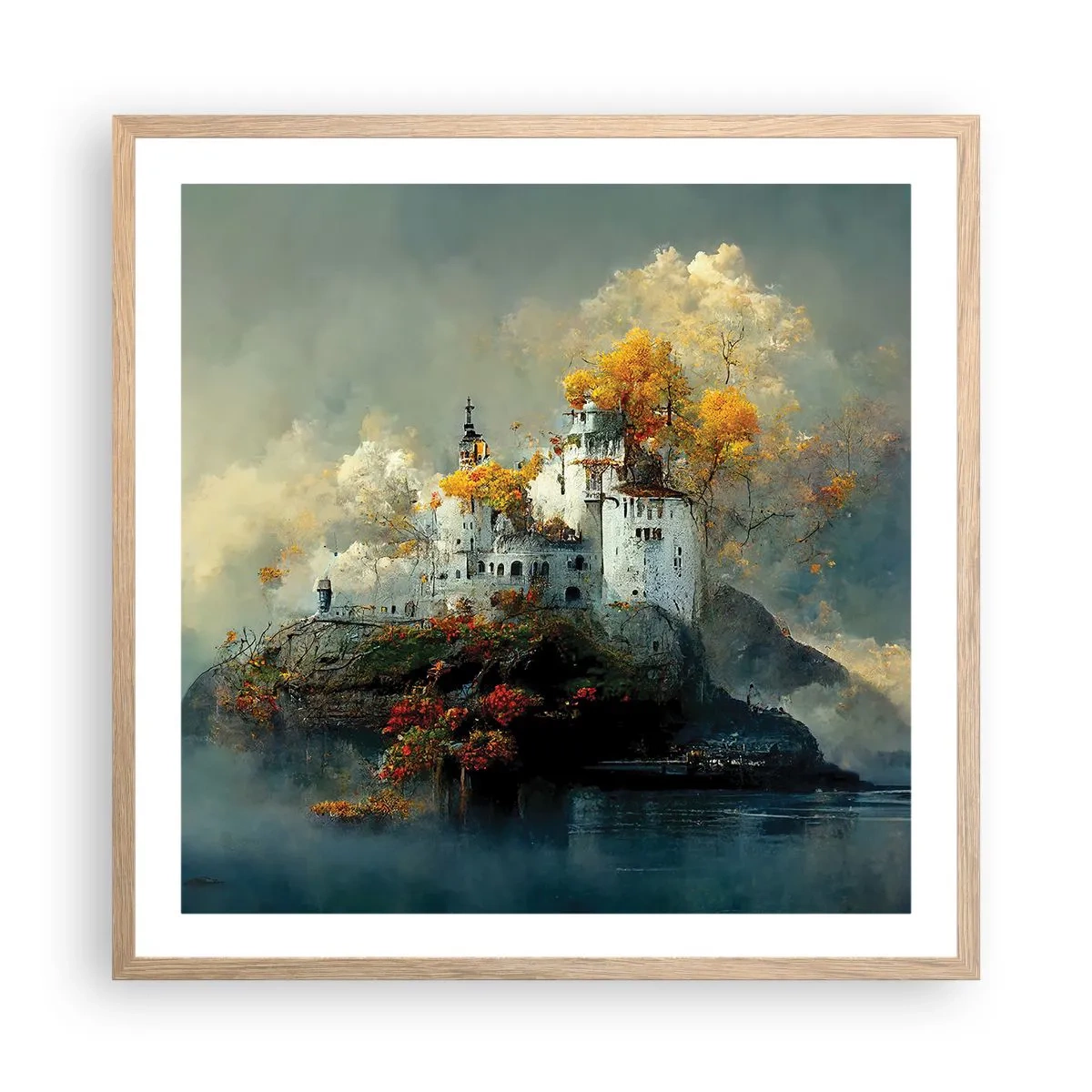 Póster en marco roble claro - El comienzo de una historia romántica - 60x60 cm