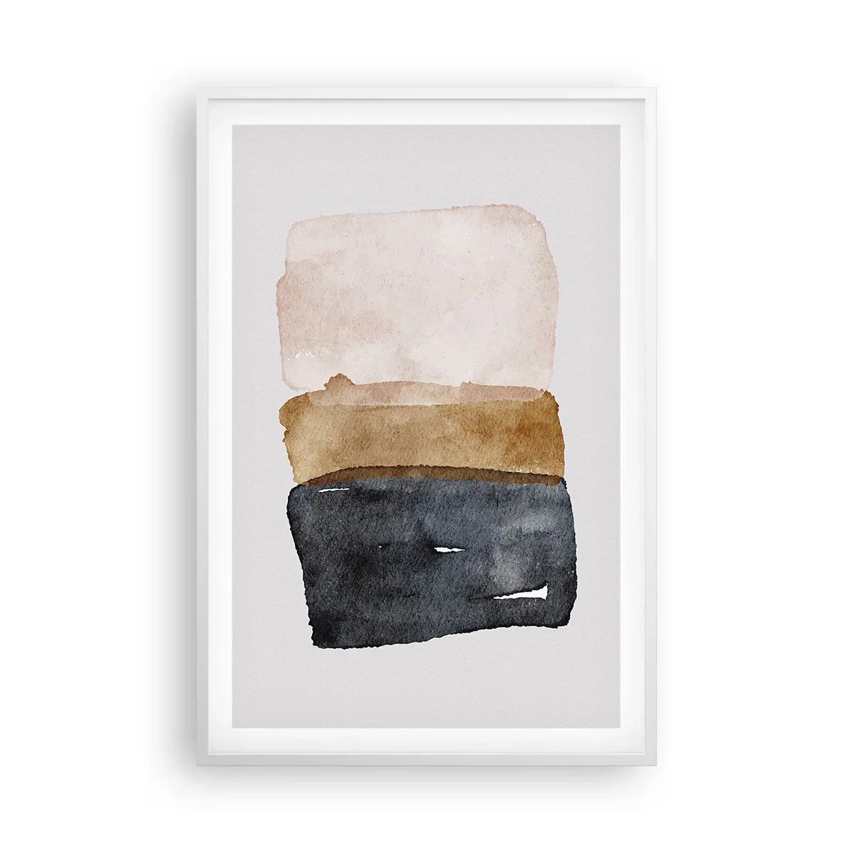 Póster en marco blanco - Una composición de colores tierra - 61x91 cm