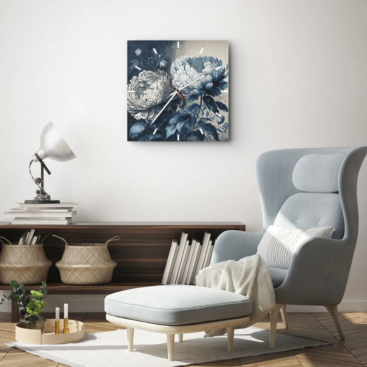 Reloj de pared - Reloj de vidrio - Una pareja unida - 40x40 cm