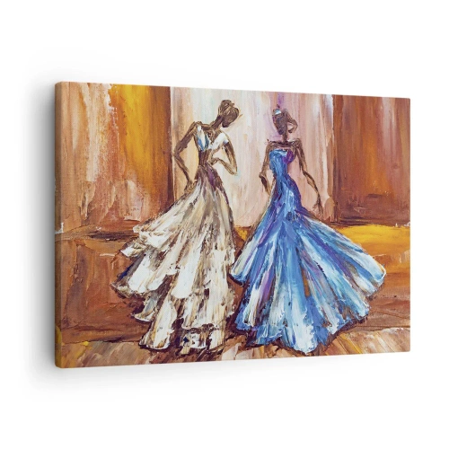 Cuadro sobre lienzo - Impresión de Imagen - Personajes en vestidos de noche de estilo artístico. - 70x50cm - Un elegante dúo - Decoración de pared moderna para salón y dormitorio ARTTOR