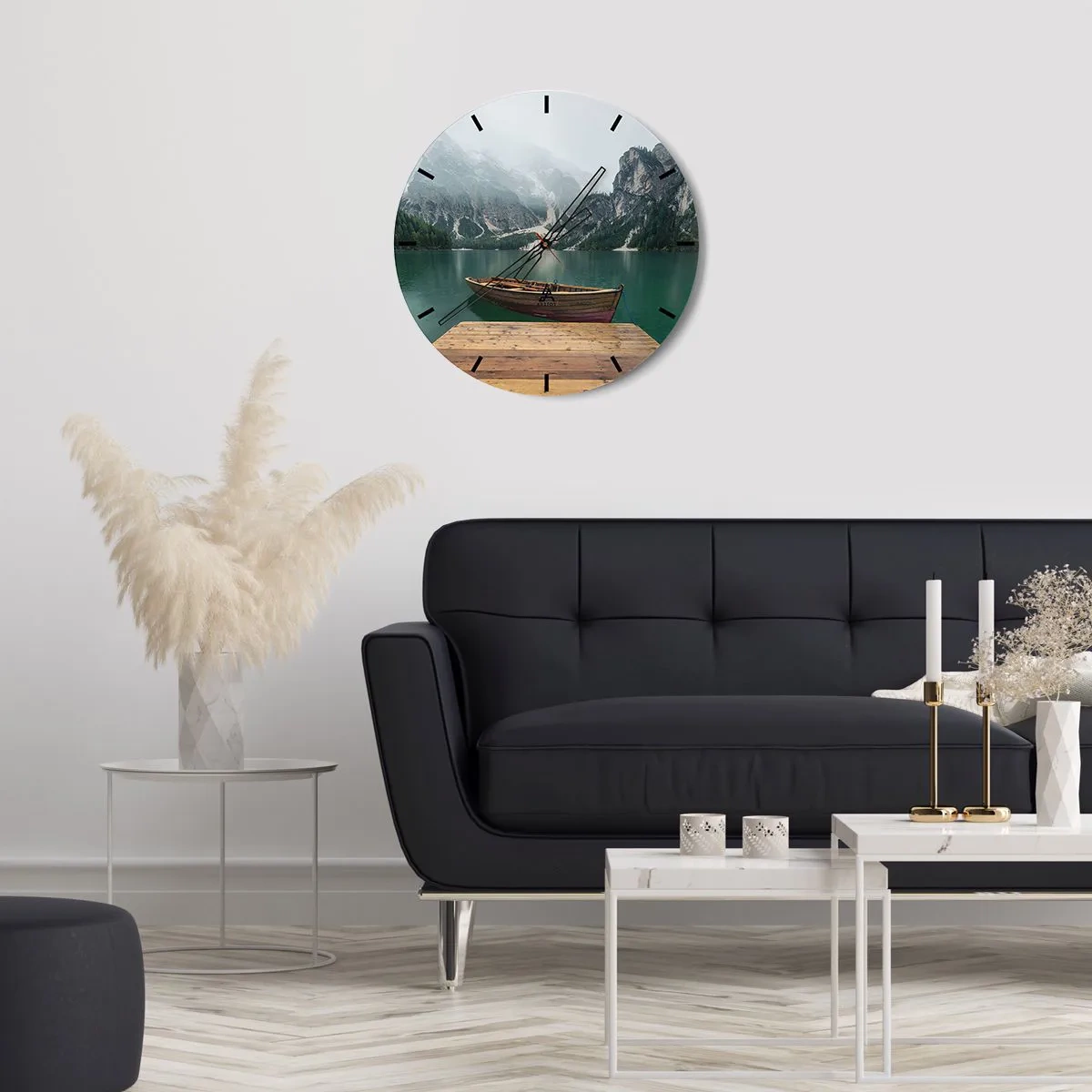 Reloj de pared - Reloj de vidrio - Paisaje inolvidable - 30x30 cm
