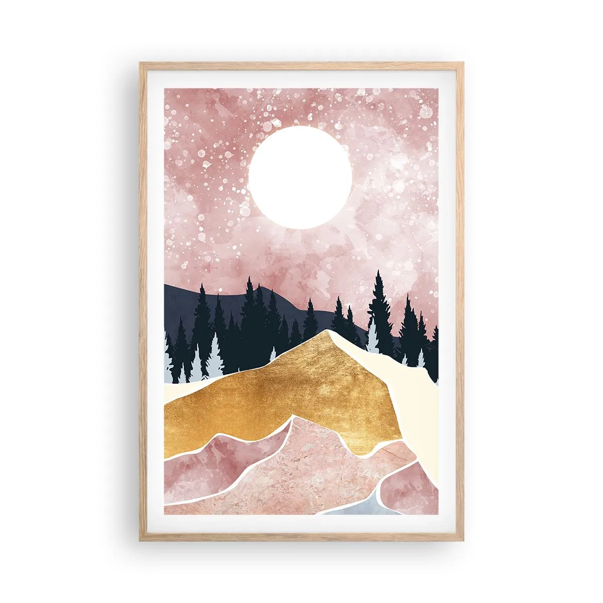 Póster en marco roble claro - Vigilancia nocturna - 61x91 cm