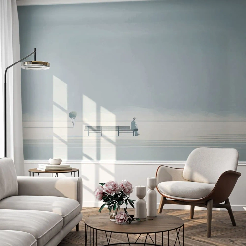 Fotomural Premium Canvas - Sí, estoy esperando - minimalista, Solitario, Hombre - 150x105 cm