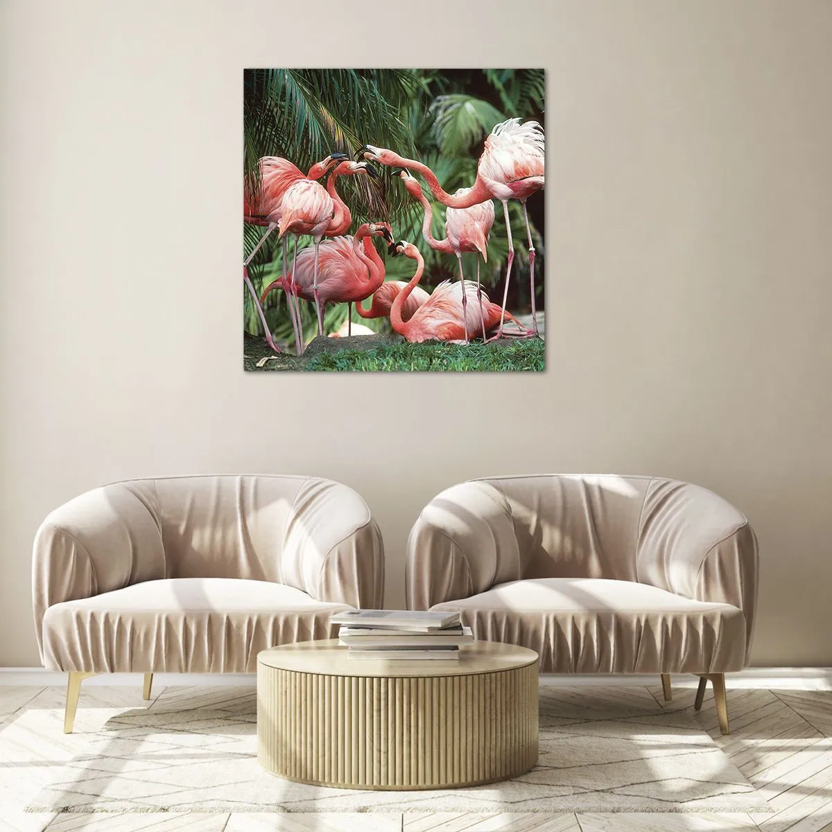 Cuadro sobre vidrio - Impresiones sobre Vidrio - Cotilleos de la tarde - 70x70 cm