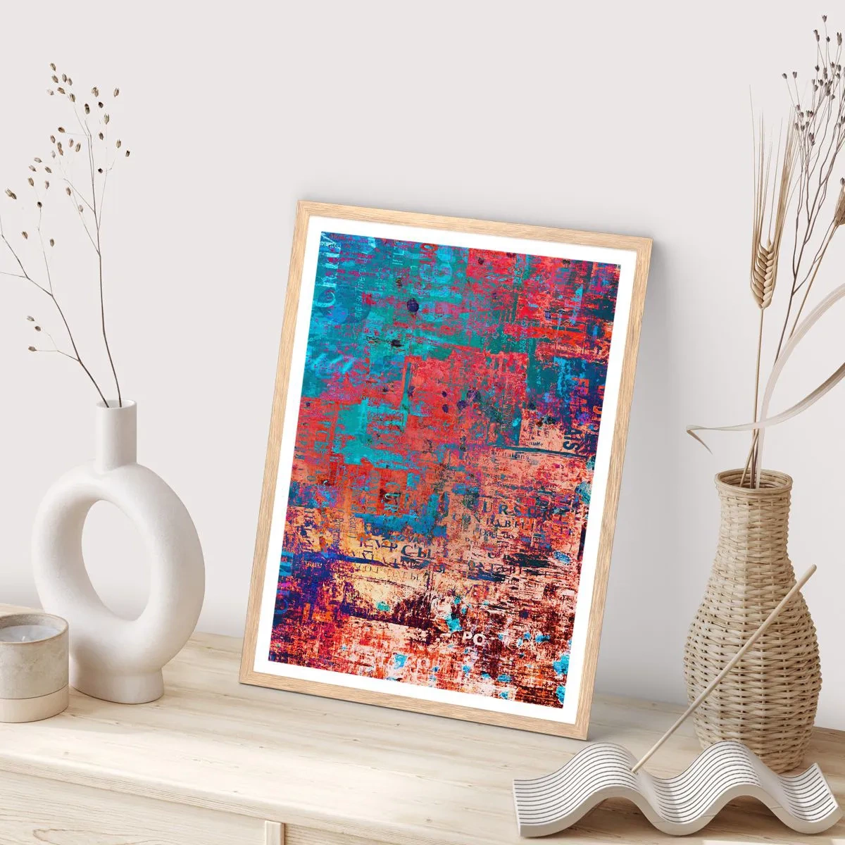 Póster en marco roble claro - Memoria y olvido - 40x50 cm
