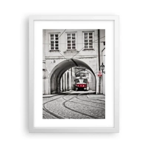 Póster en marco blanco - A través del laberinto urbano - 30x40 cm