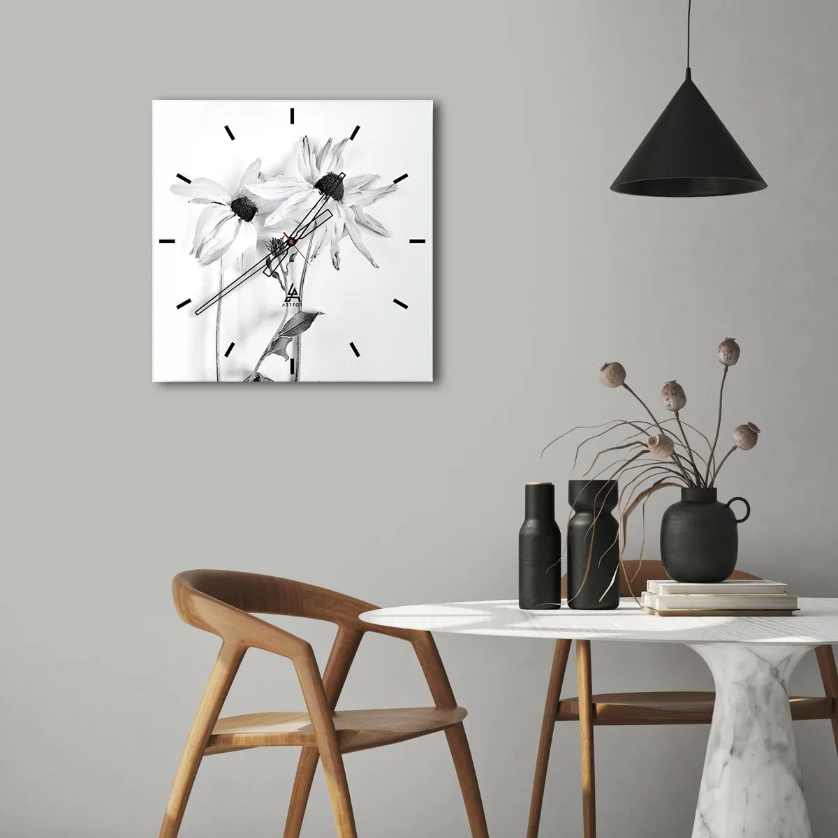 Reloj de pared - Reloj de vidrio - Nadie quiere estar solo - 40x40 cm