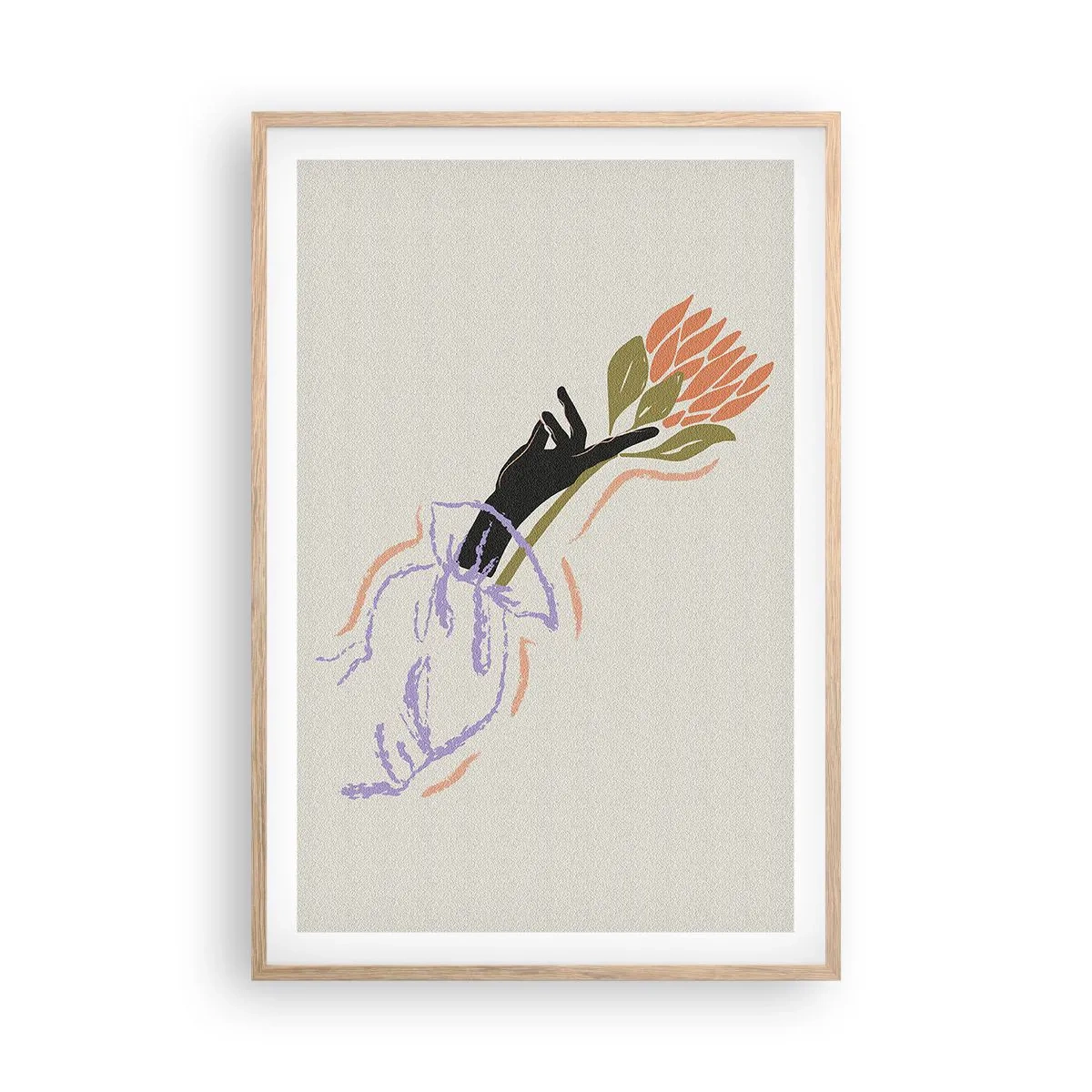 Póster en marco roble claro - Un toque fraternal - 61x91 cm