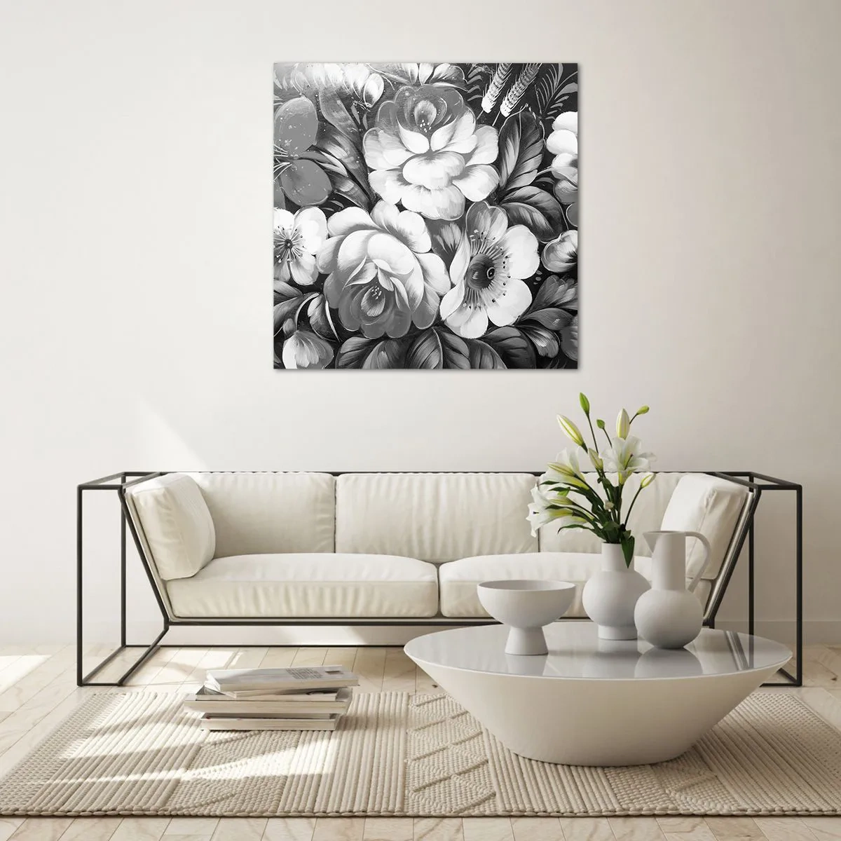 Cuadro sobre vidrio - Impresiones sobre Vidrio - Hermoso incluso en el gris - 70x70 cm