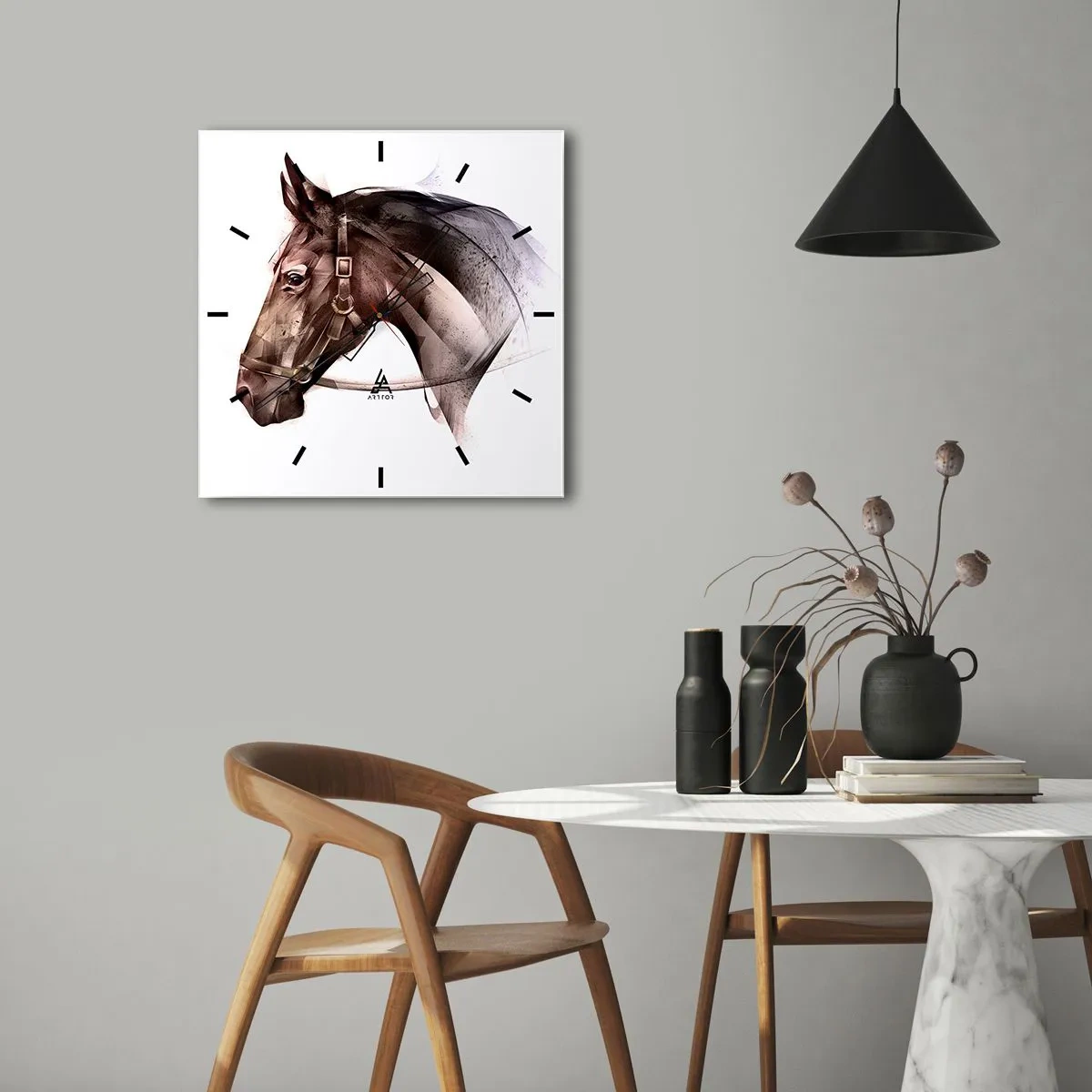 Reloj de pared - Reloj de vidrio - Elegancia - 40x40 cm