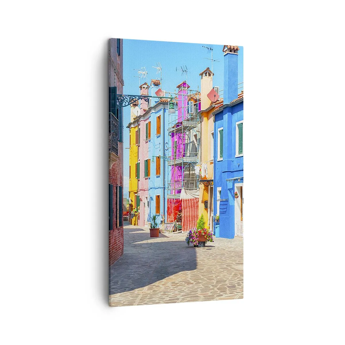 Cuadro sobre lienzo - Impresión de Imagen - Pueblo colorido - 45x80 cm