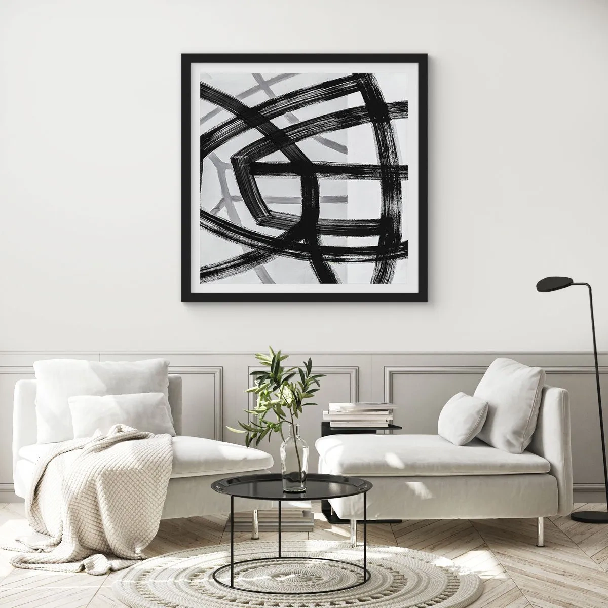 Póster en marco negro - Construir profundidad - 40x40 cm