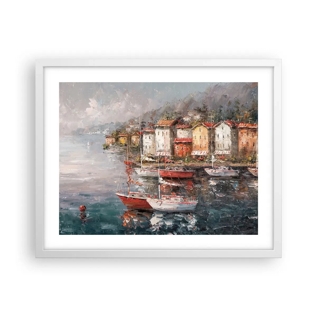 Póster en marco blanco - Un refugio romántico - 50x40 cm