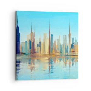 Cuadro sobre lienzo - Impresión de Imagen - Metrópolis soleada - 70x70 cm