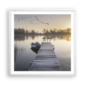 Póster en marco blanco - Volveré en un rato - 60x60 cm