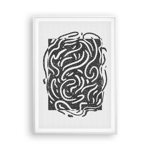 Póster en marco blanco - Abstracción: una danza de alegría - 70x100 cm