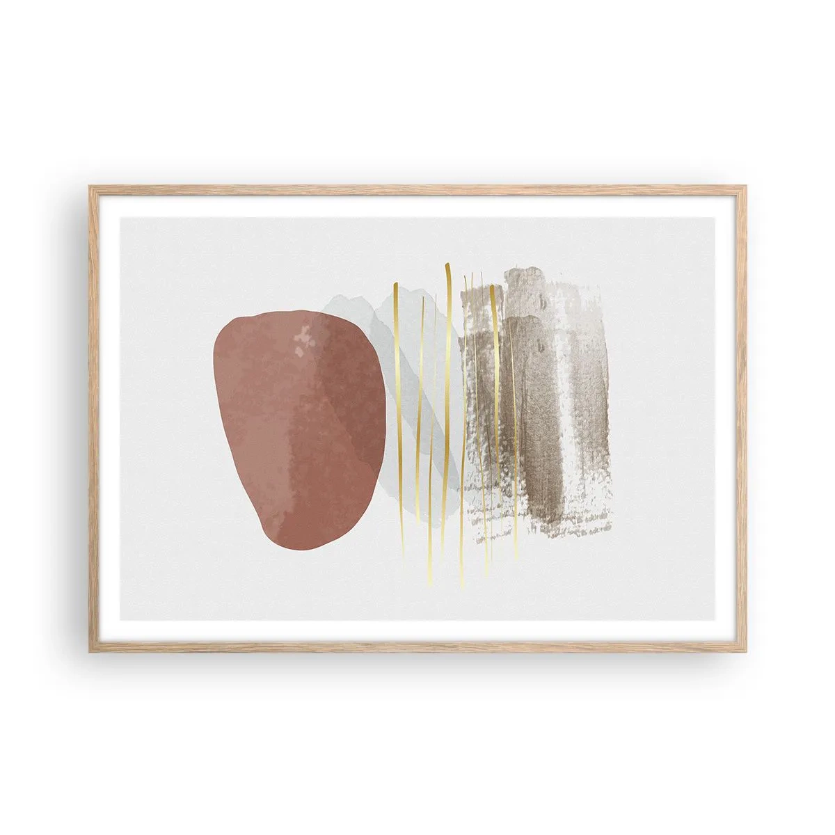 Póster en marco roble claro - Una columnata abstracta - 100x70 cm