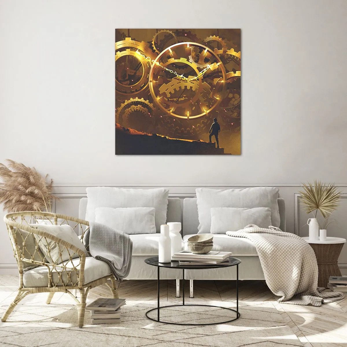 Cuadro sobre vidrio - Impresiones sobre Vidrio - En la fuente del tiempo - 50x50 cm